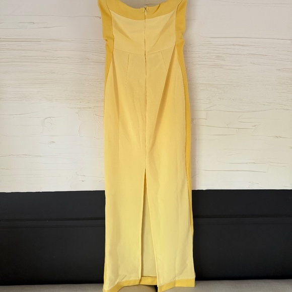 💛 NWT! Hello Molly | Size XS | As Sleek As Ever Strapless Maxi Dress | Yellow - Picture 5 of 9